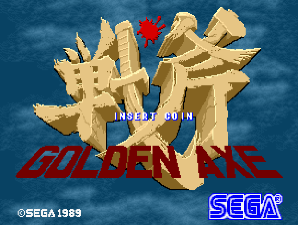 Golden Axe (set 3, World, FD1094 317-0120) Title Screen